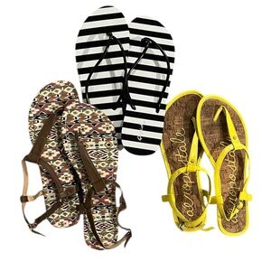 Size 10 Sandal Bundle- 3 Pairs T-Strap and Flip Flops